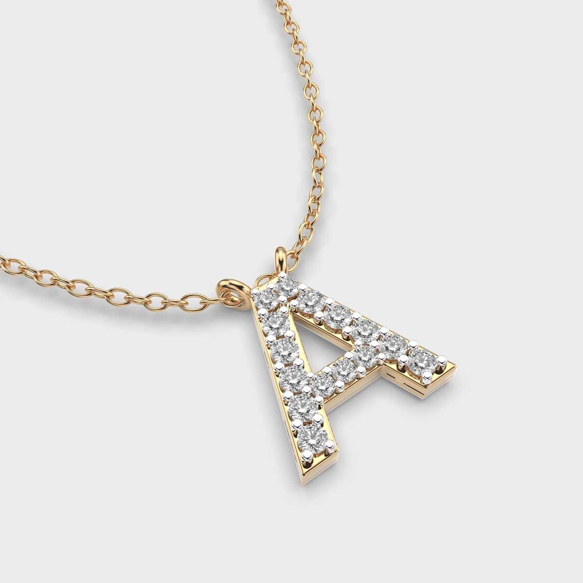 2.00 Ct Adorable Initial ‘A’ Diamond Pendant (Without Chain) 14k gold plated