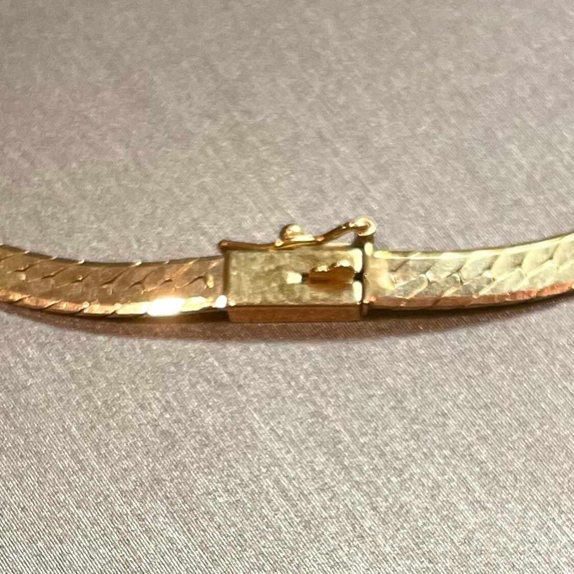 14K 2.00 CTW SOLID YELLOW GOLD HERRINGBONE NECKLACE DIAMOND 16” Long