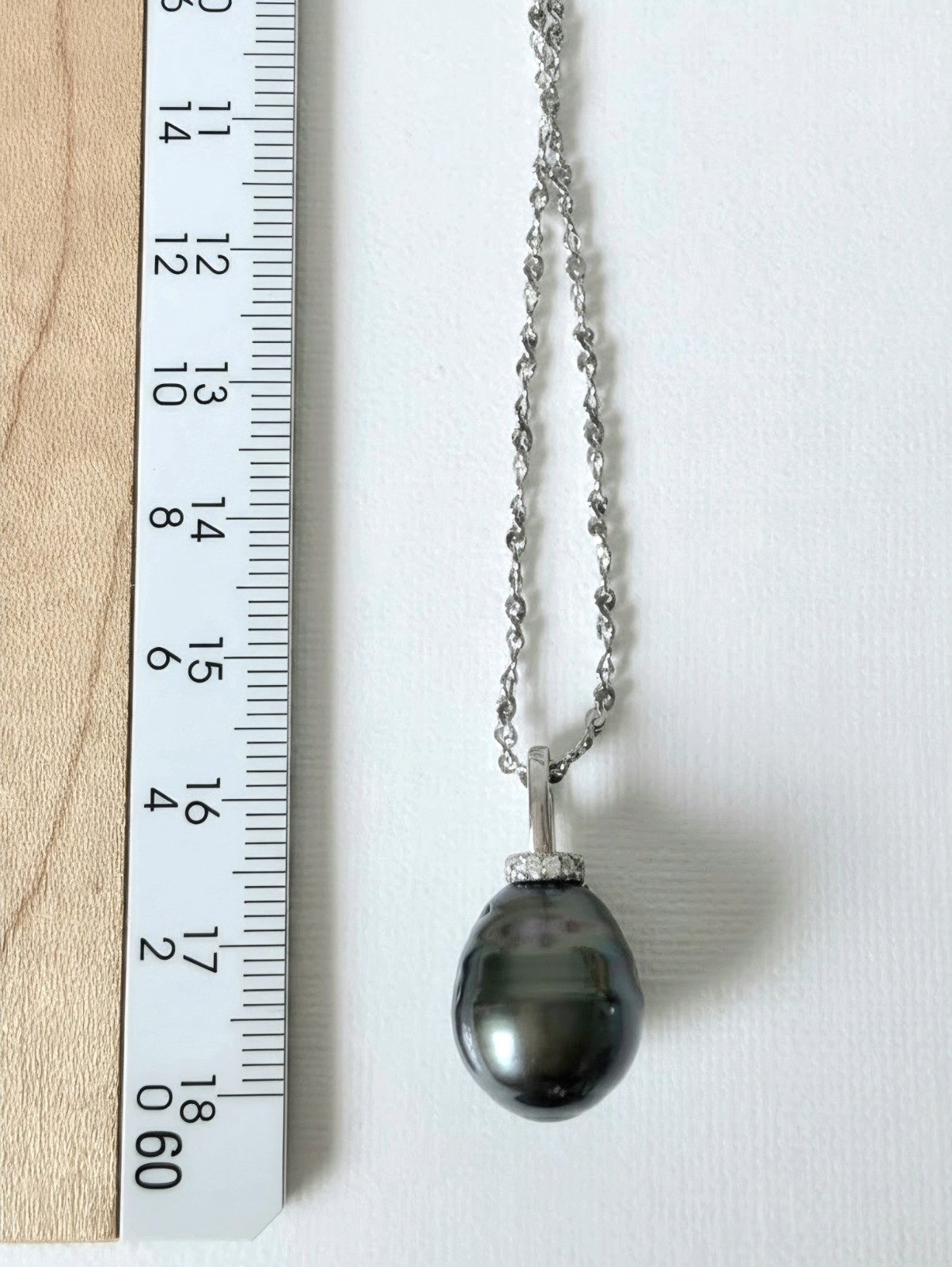 Seawater Tahitian Pearl Pendant Necklace Peacock Green – 12mm NEW
