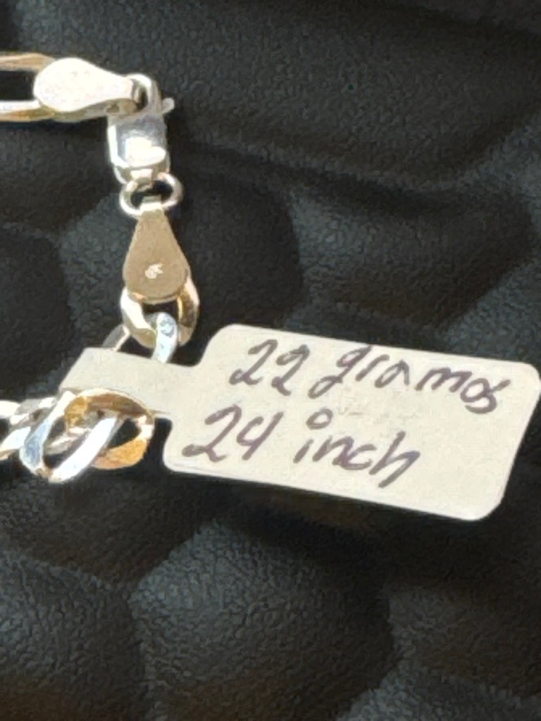 925 Sterling Silver Eagle Pendant Necklace 24 Inch Figaro Chain 22 Grams