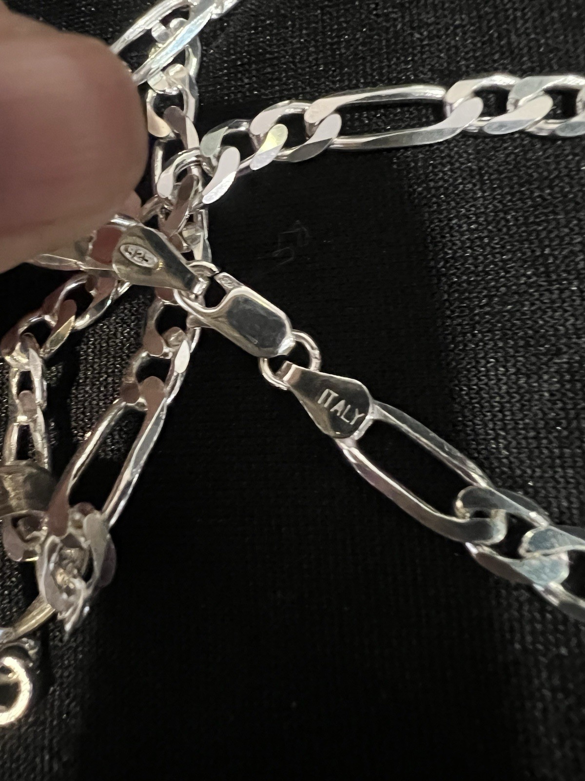 925 Sterling Silver BIG Men Women Santa Muerte Grim Reaper Figaro Chain 20 26 30