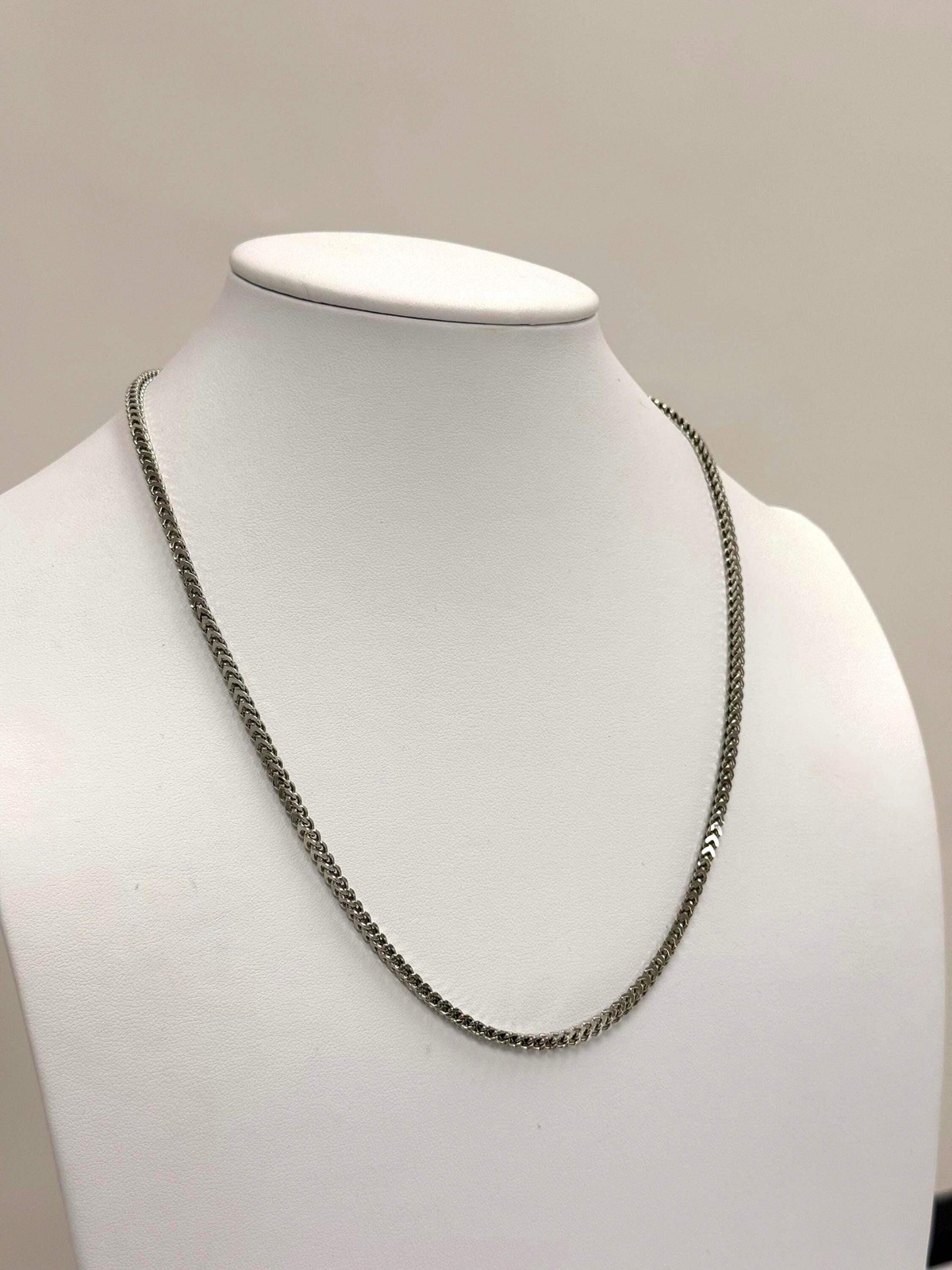 Sterling Silver Franco Chain Necklace | 20 Inch 925 Silver | 2.5mm Slim Franco C