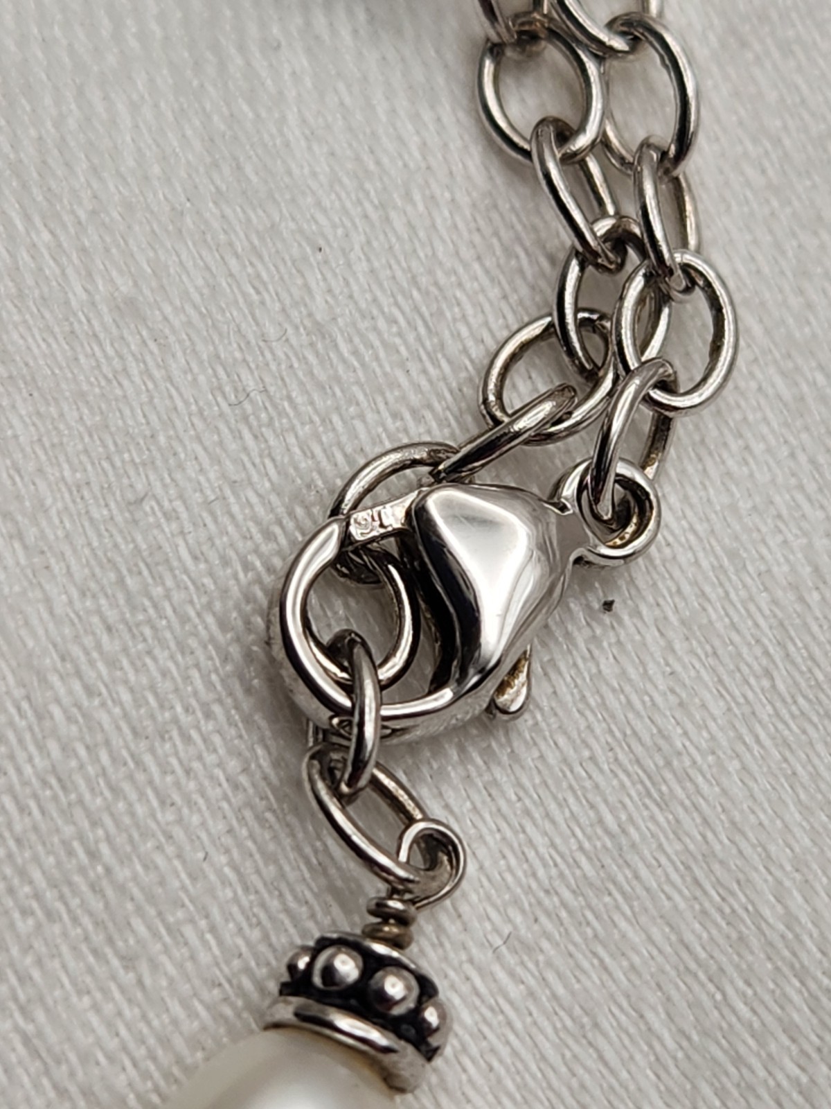Set Of Two 32″ Honora Silver And Pearl Station Necklaces Signed 925