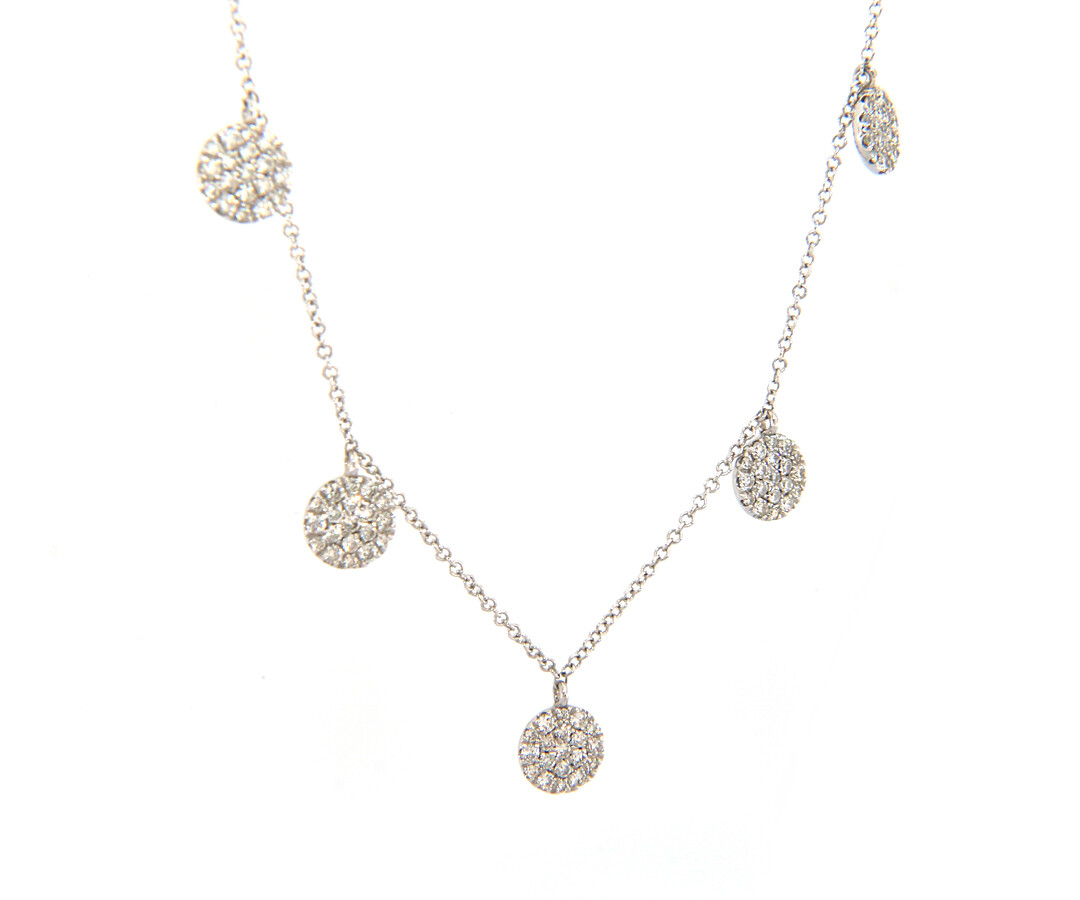 Gabriel & Co 0.78 CTW Diamond Cluster Dangle Necklace in 14K, New