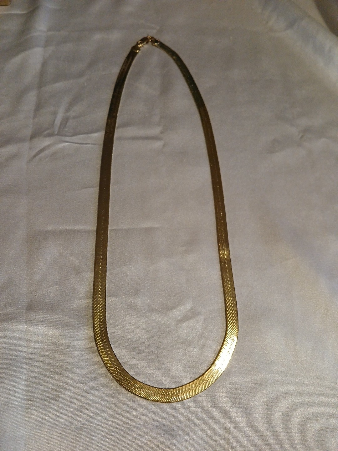 24k Yellow Gold Bonded 8mm width 24″ length Herringbone Chain Made In USA