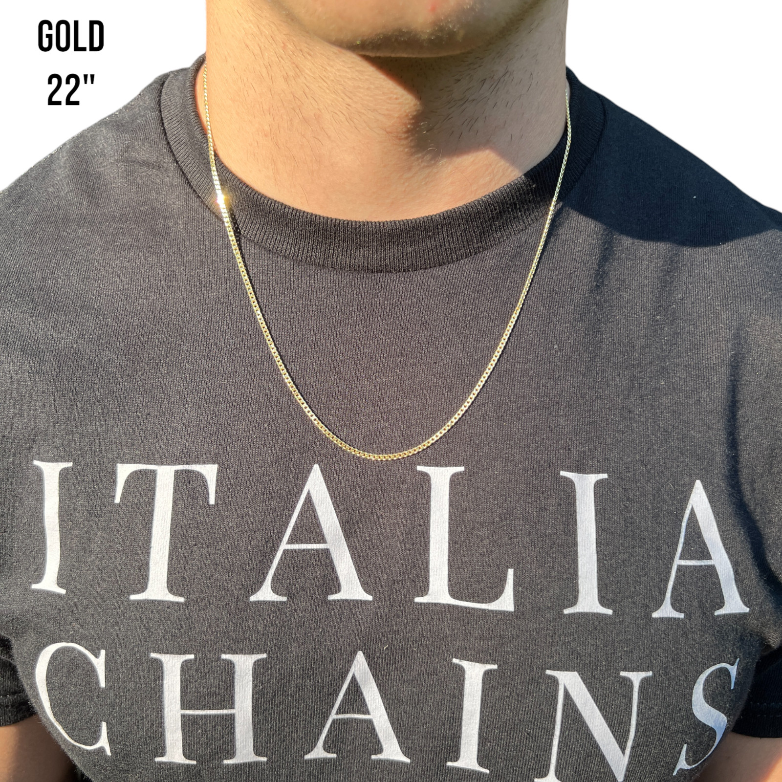 2mm Curb Link Chain – Real Solid 925 Sterling Silver Or 14k Gold Vermeil ITALY