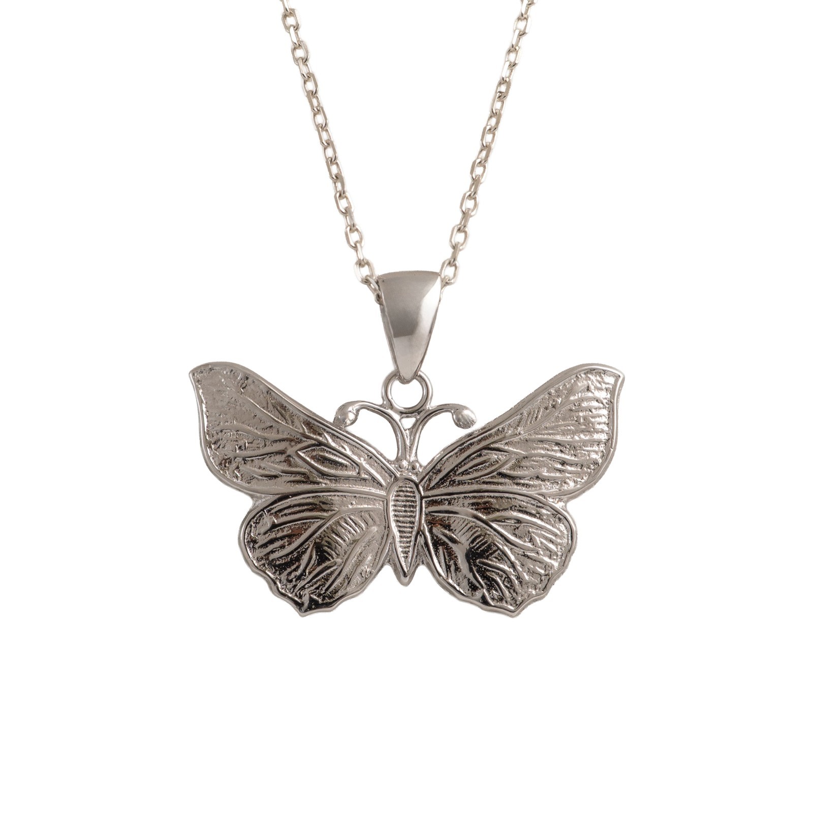 Silver Butterfly Necklace Sterling Silver Butterfly Pendant Hallmarked Jewellery