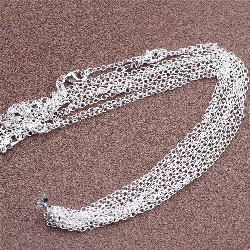 1pcs 925 Sterling Silver 16-30″ Rolo Bead Figaro Chain Necklace 9 Design Jewelry