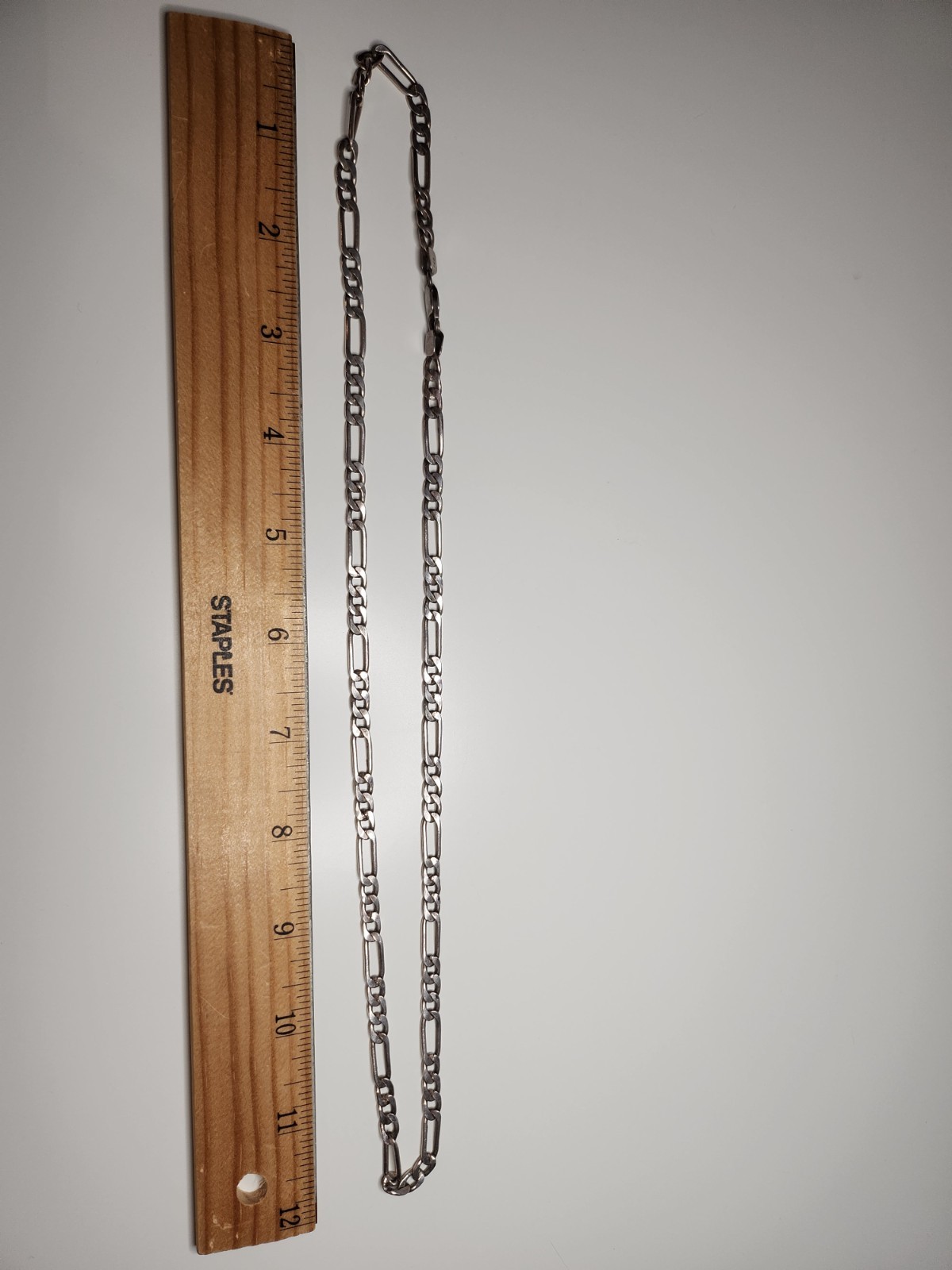 Sterling Silver 925 24” Figaro Chain Necklace 1 Oz