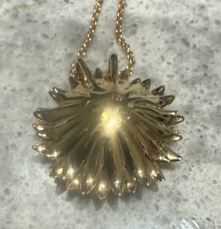 Ross-Simons Diamond Sunflower Ncklc in 18k Gold Plate 20 inches