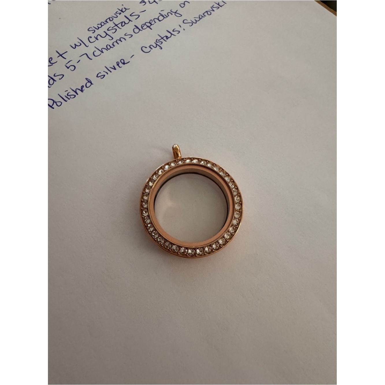 Origami Owl Rose Gold Large Living Twist Locket w/ Swarovski Crystals