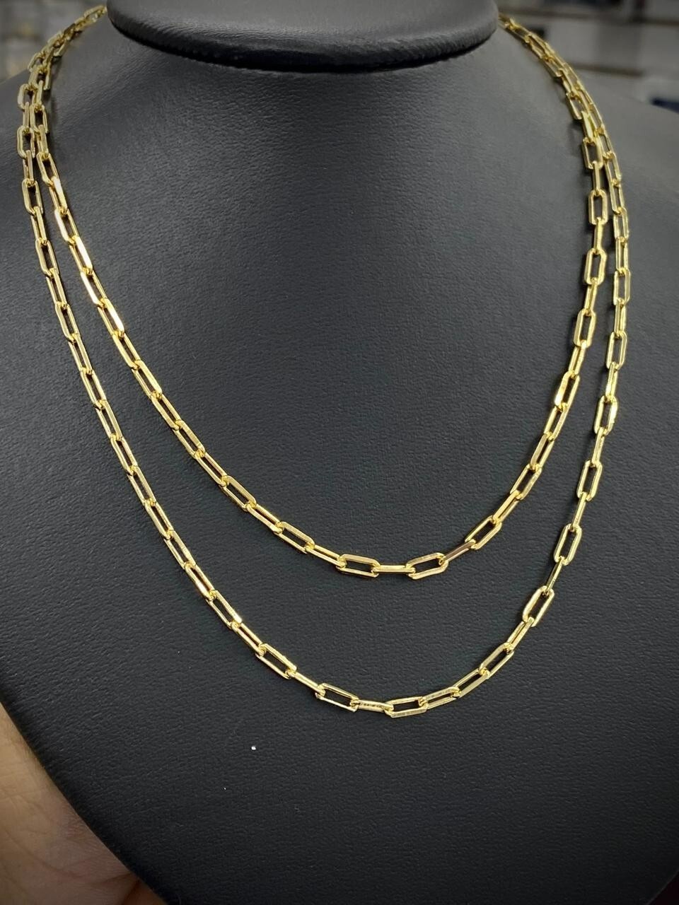 3.5MM Chocker Paper Clip Chain Necklace Womens Girls Kids Chain Babies 16″ 18″