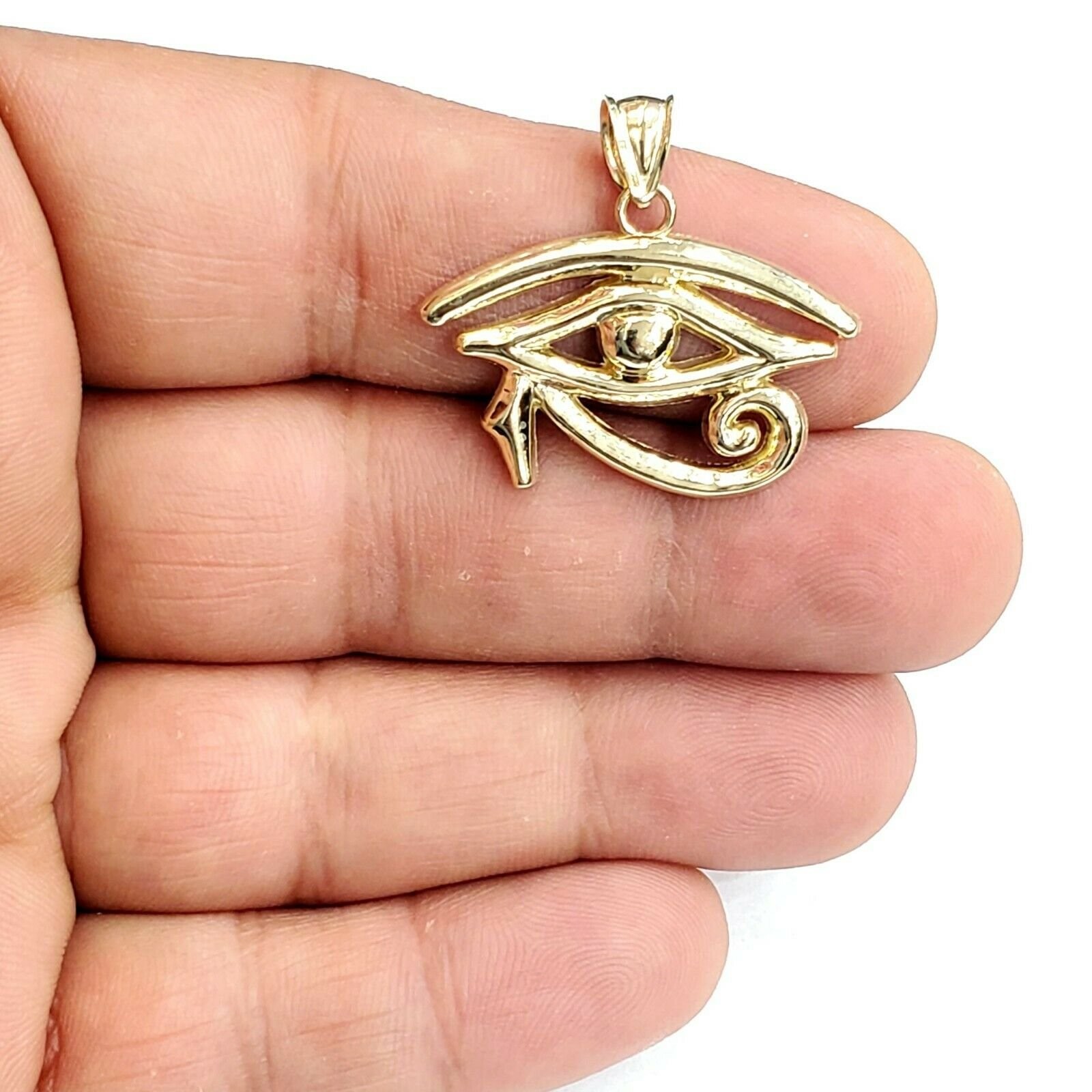 10k yellow Gold Egyptian eye of Horus protection Pendant fine gift jewelry 2.6g