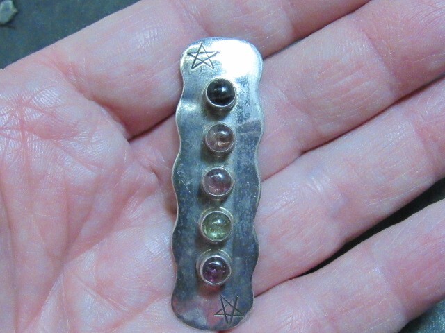 multi stone sterling pendant southwestern