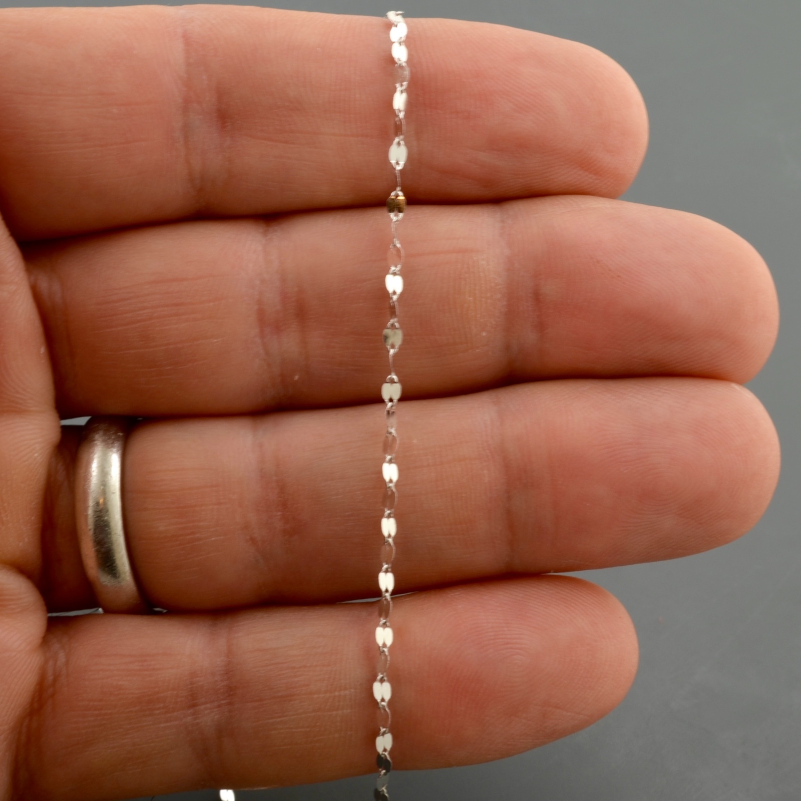 10K WHITE GOLD 1.9MM POLISHED MARINE LINK NECKLACE FREE SHIPPING AND GIFT BOX