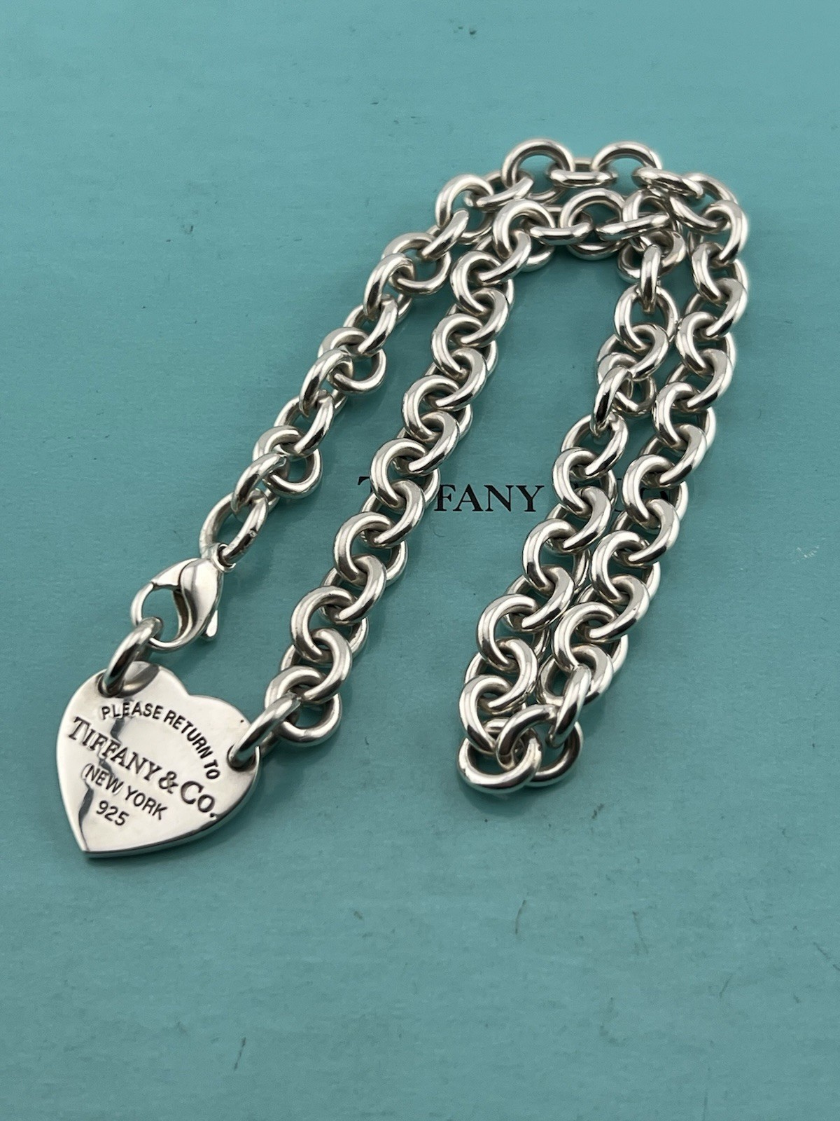 Tiffany & Co. Sterling Silver “Return To Tiffany” Heart Tag Choker Necklace 15”