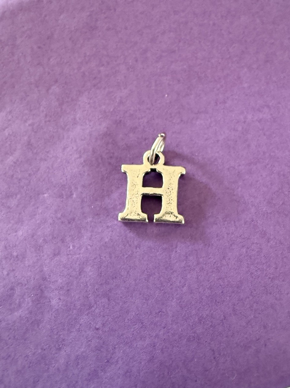 Letter H Capital “H” Initial Charm Sterling Silver Monogram Pendant 2.1g