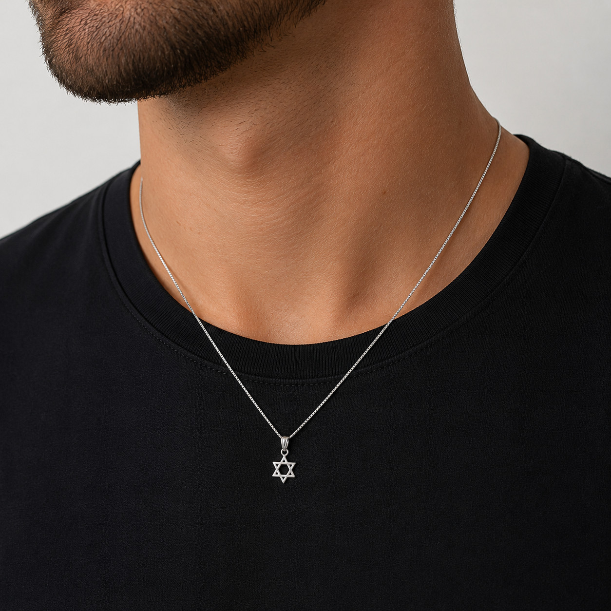 925 Sterling Silver Petite Star of David Pendant Necklace 16 or 18 Inch Chain