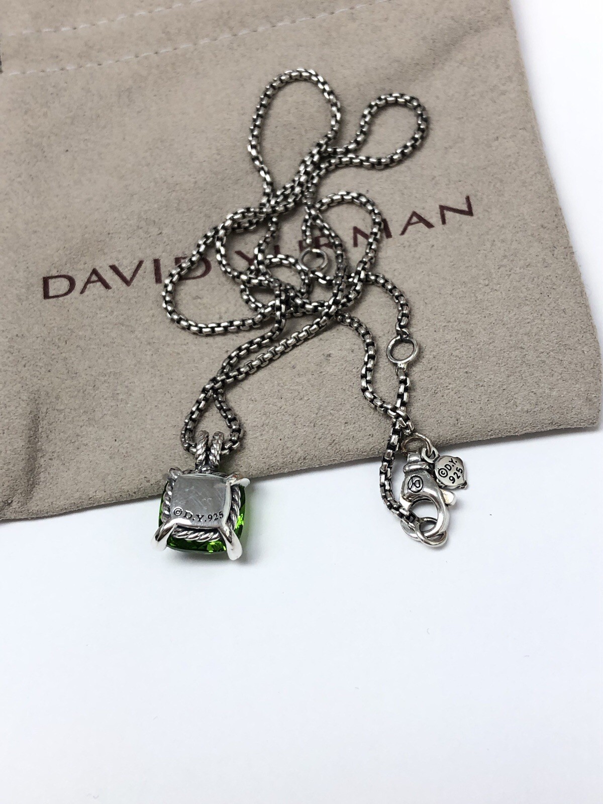 DAVID YURMAN 11mm Chatelaine Sterling Silver Peridot & Diamond Necklace