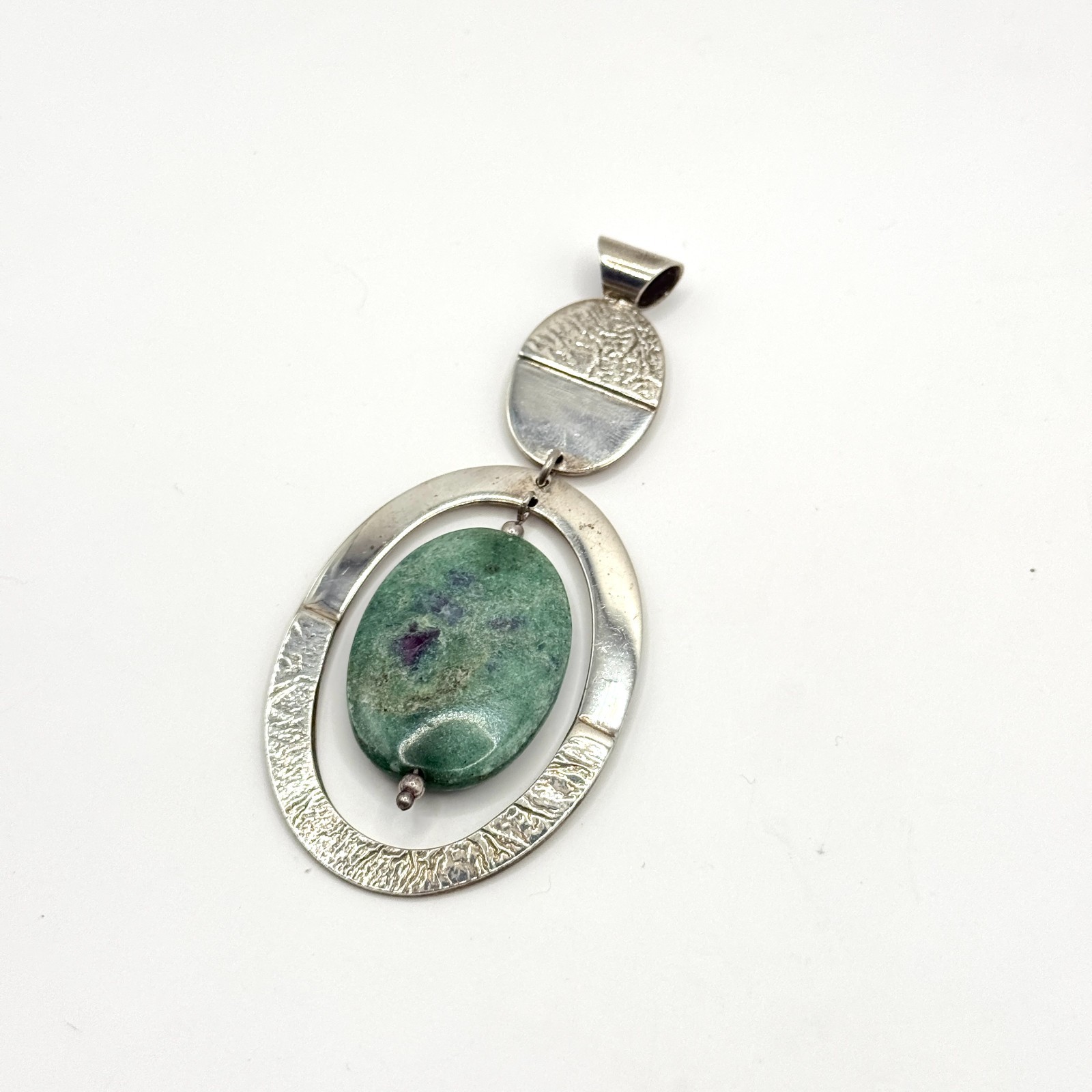 Dominique Dinouart DDD Sterling Silver 925 Green Zoisite Gemstone Dangle Pendant