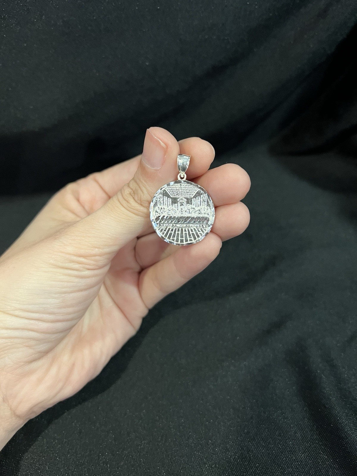 925 Sterling Silver Mens Jesus Apostles Ultima Cena Last Supper Medal Pendant