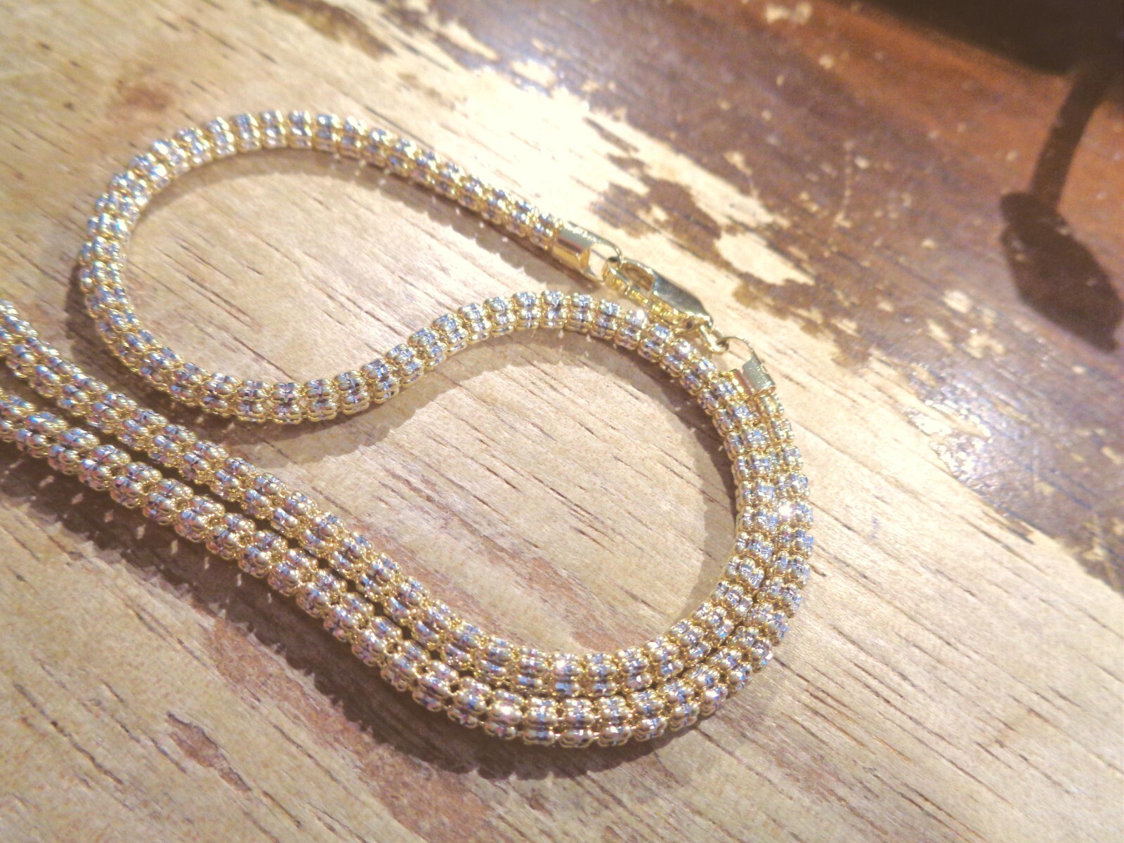 3.5MM 2TONE SOLID 14K YELLOW WHITE GOLD DIAMOND CUT DC ICE CHAIN NECKLACE 16-24″