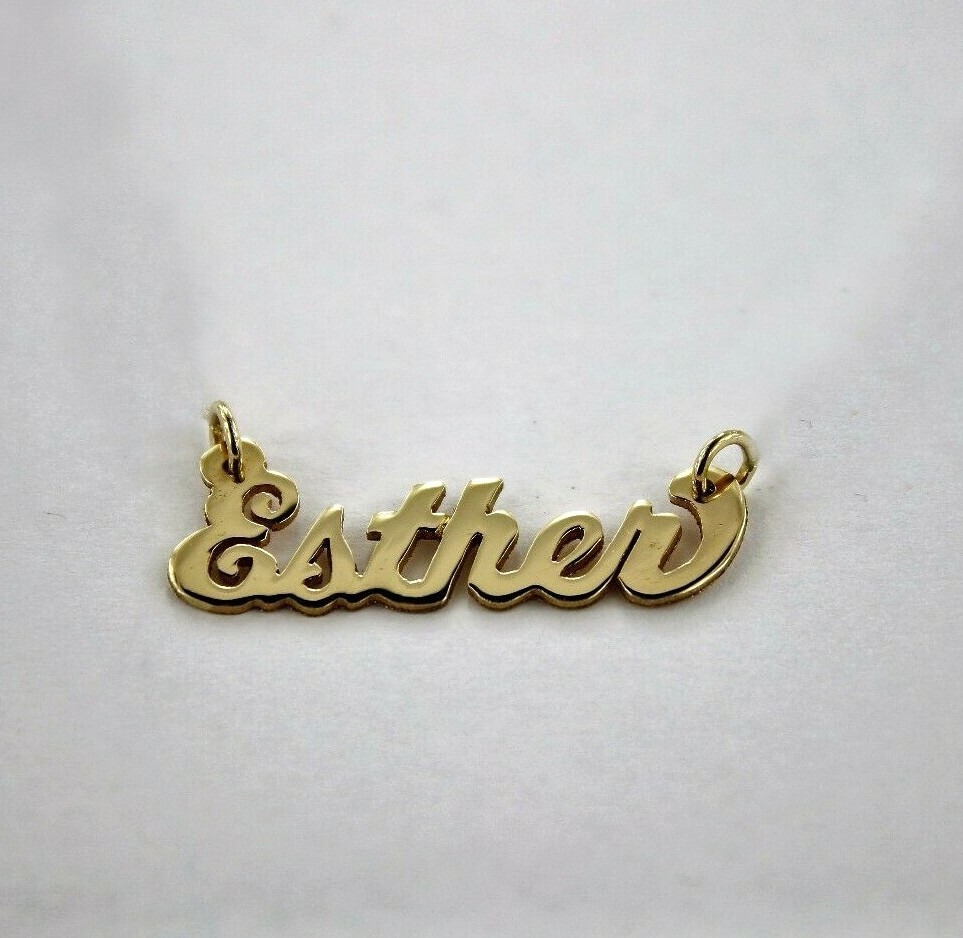 10K Solid Yellow Gold PERSONALIZED Custom Name Pendant Charm with/without chain