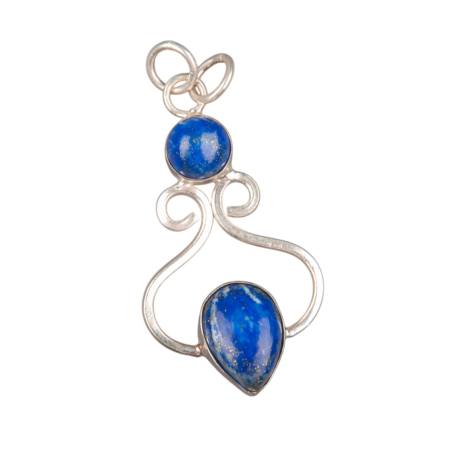 Lapis Lazuli Gemstone 925 Solid Silver Pear Cut Pendent 1.60″ For Enagement