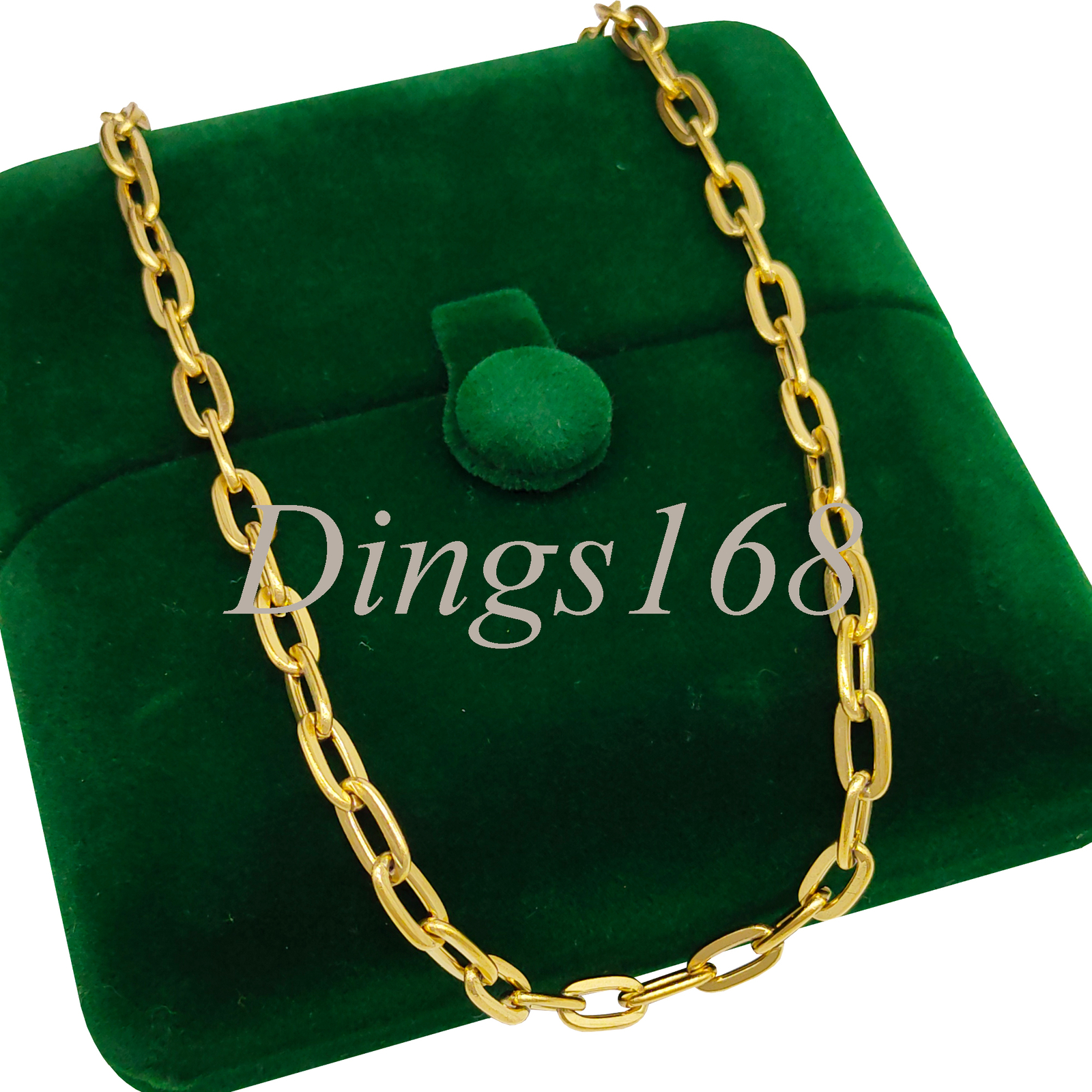 18K Yellow Gold Filled Tarnish-Resist 14″/16″ 5mm Wide Paper Clip Chain Necklace