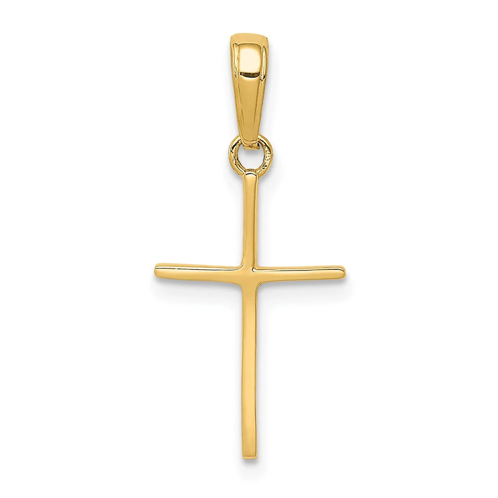 10K / 14K Yellow Gold Polished Cross Pendant