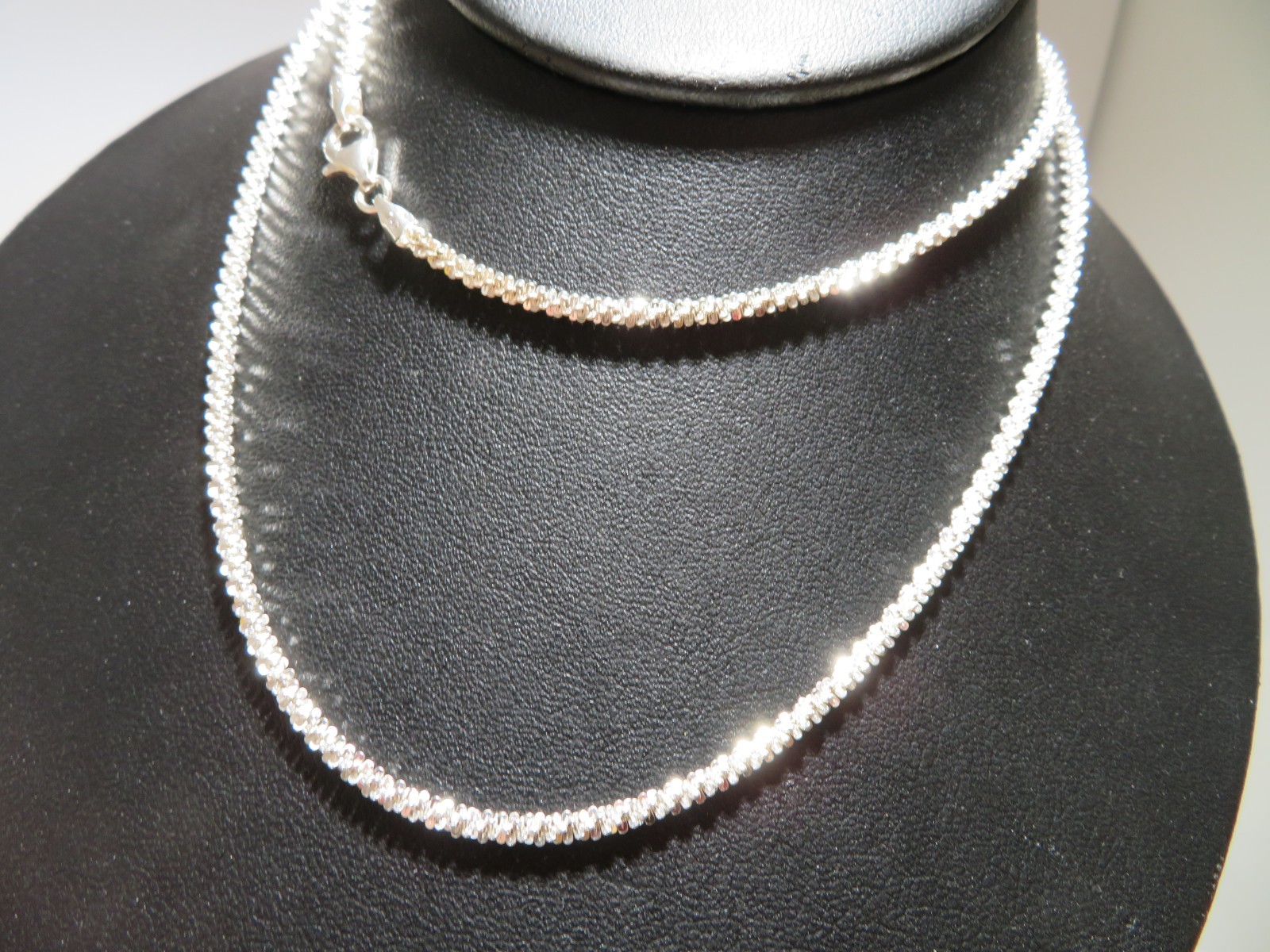 .925 STERLING SILVER DIAMOND-CUT NECKLACE 30″ LONG 2.83 MM THICK 14.21g(AI-2990)