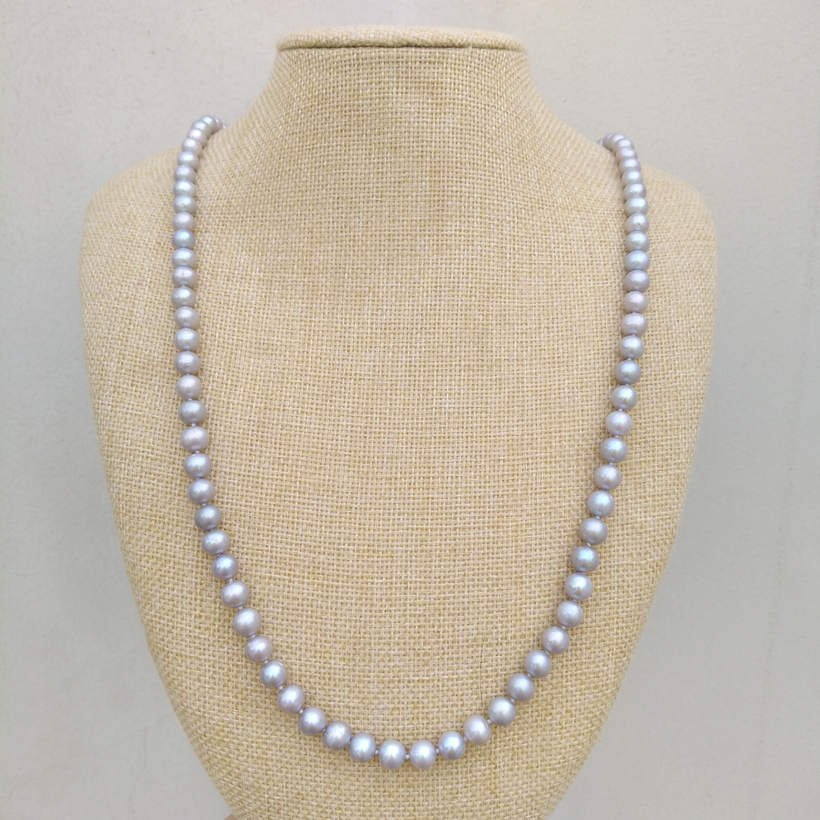 19″ gorgeous 5-6mm AAA+ South Sea Gray Pearl Necklace 14k Gold P
