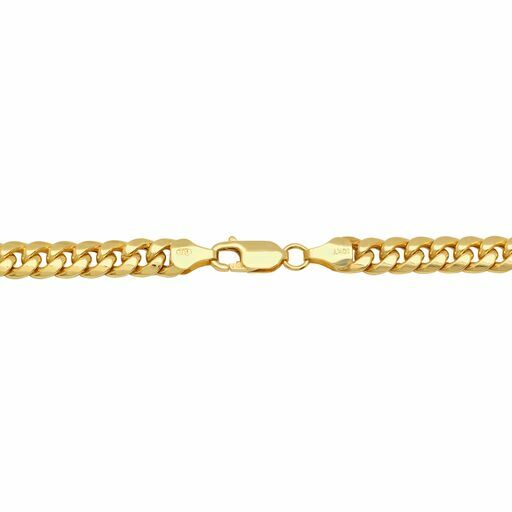 10k Yellow Gold Miami Cuban Link Chain Bracelet 2mm-9.5mm Size 7″-30″ Hollow