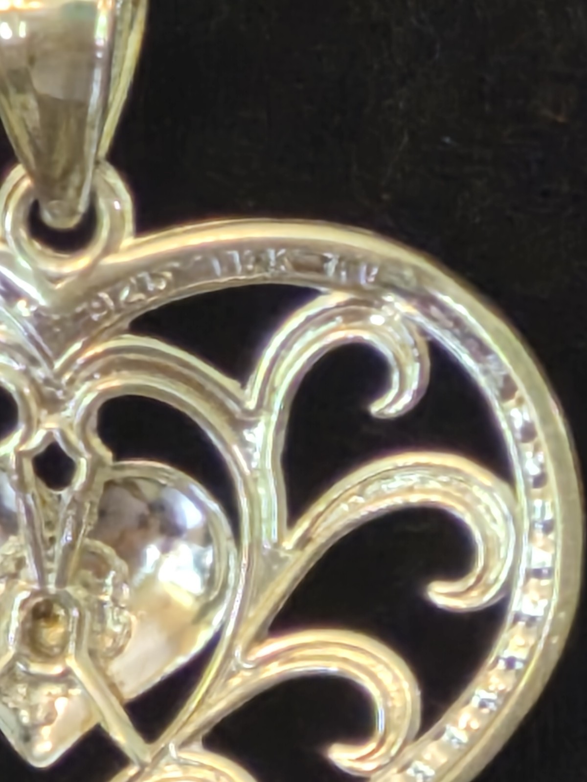 Stefani Argento .925 Sterling Silver and 10k Gold Heart Pendant Necklace
