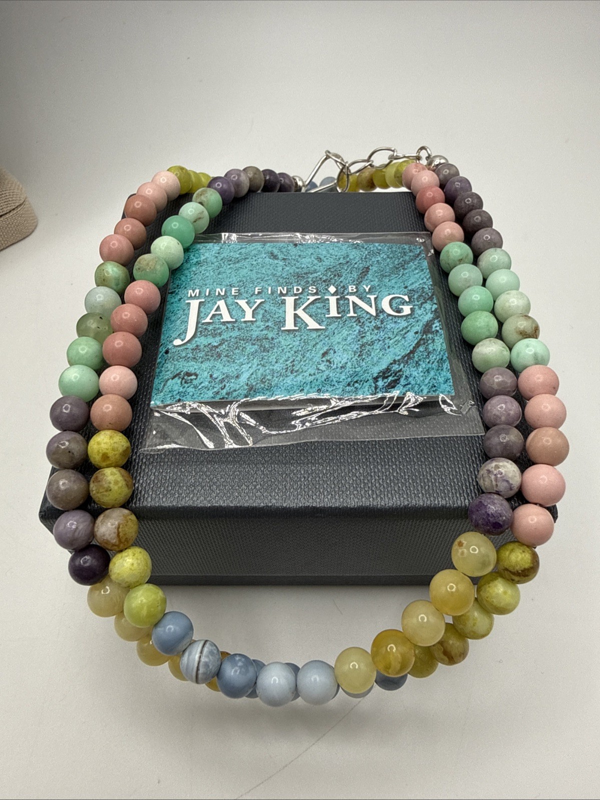 Jay King Natural Pastel Opals Around The World Sterling Silver Beaded Necklace