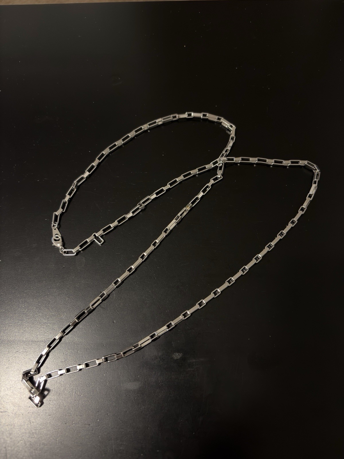 Unbranded Box Chain 3mm White Gold Silver Filled Cut Lobster Claw 34″ New