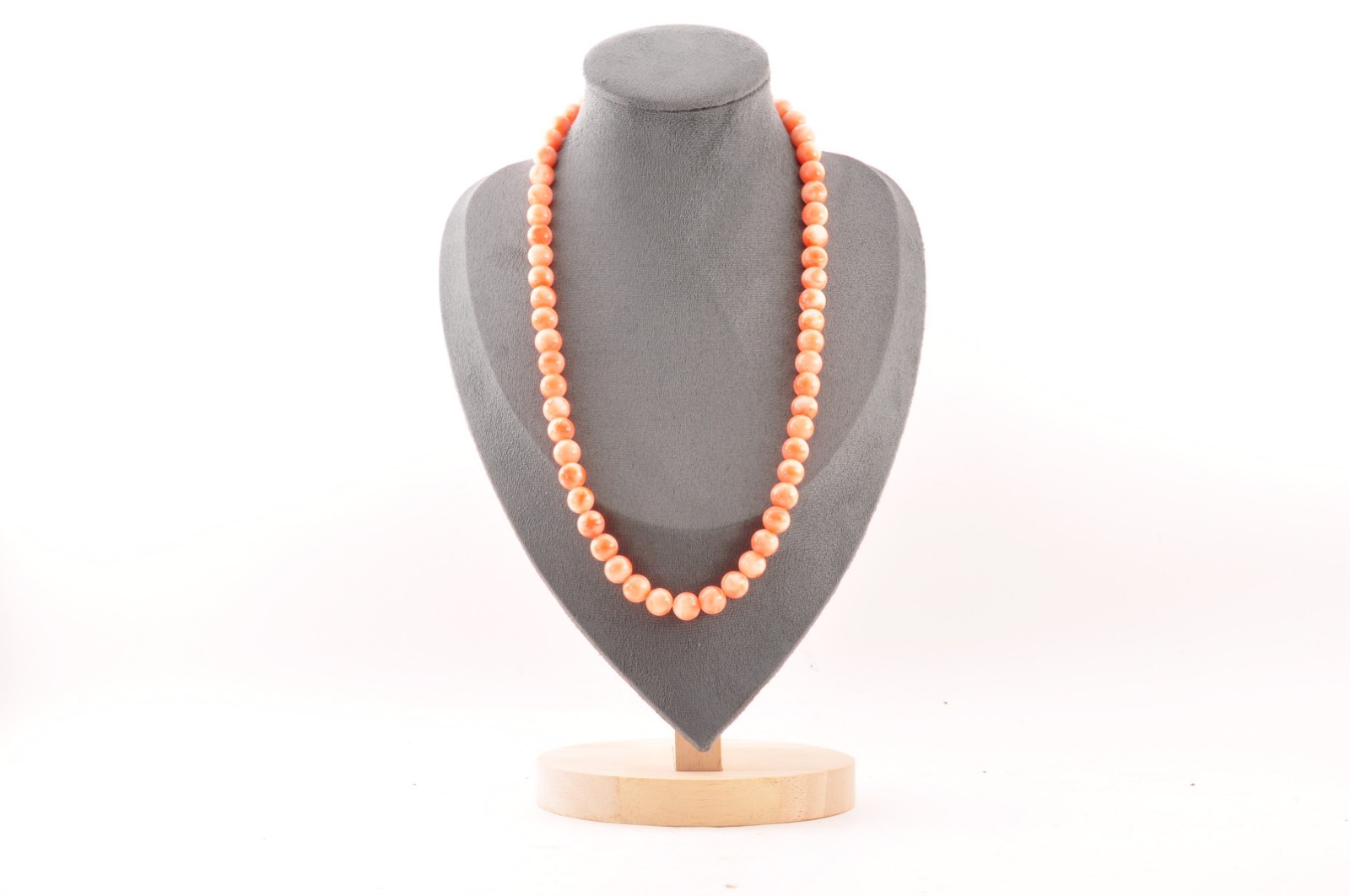 925 silver craps Pink coral necklace (17.3in, 370ct) 925 silver with Certificate