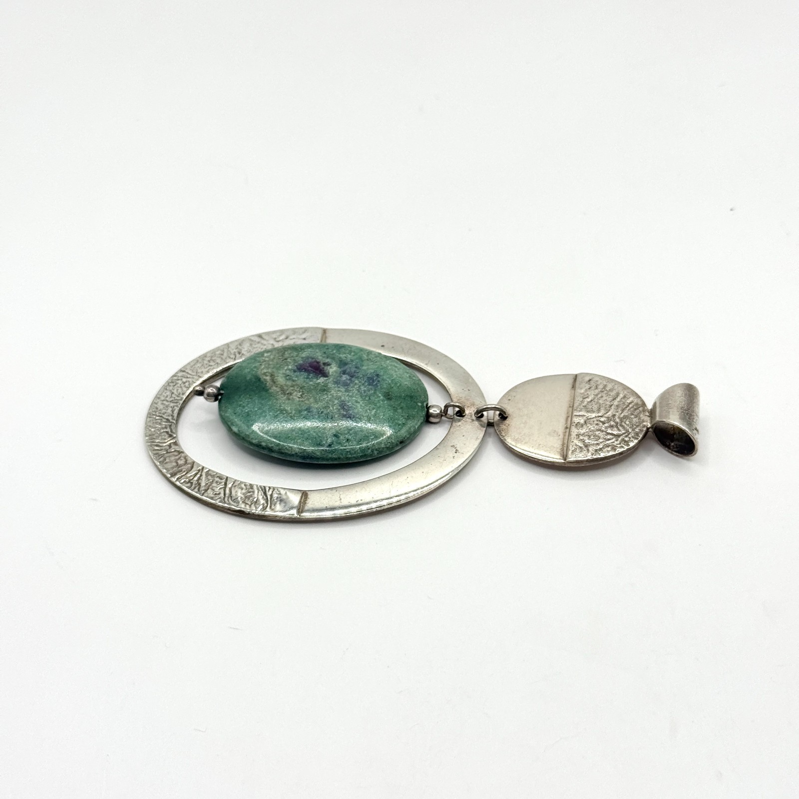 Dominique Dinouart DDD Sterling Silver 925 Green Zoisite Gemstone Dangle Pendant
