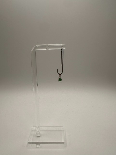 925 Sterling Silver 4mm Natural Emerald Pendant