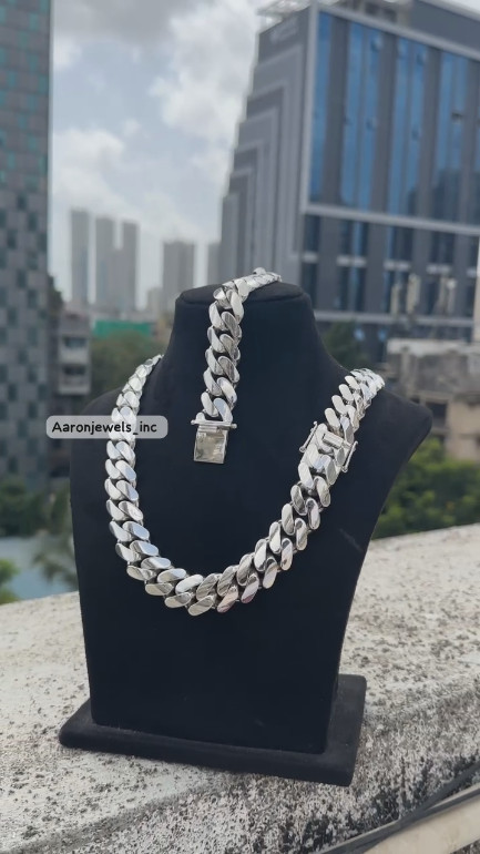 Men’s Miami PLAIN Cuban 20mm x 26″ LINK Chain 925 Sterling Silver ITALIAN LOCK