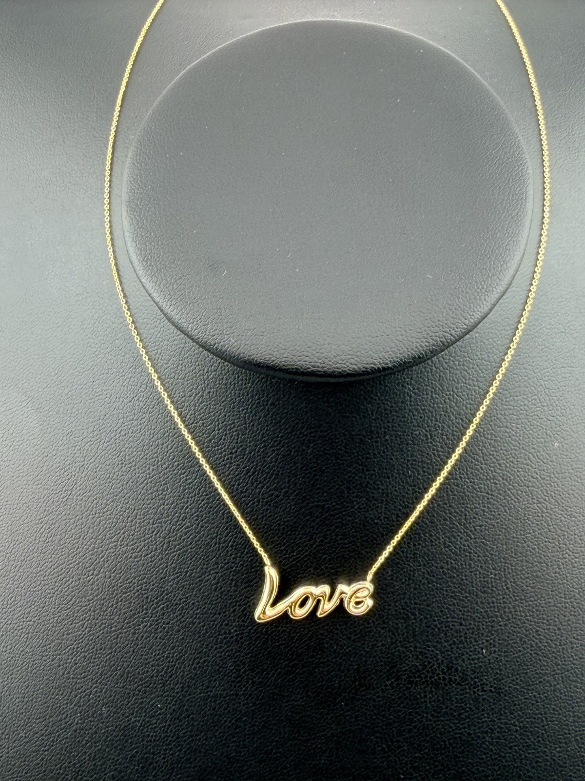 14 K Yellow Gold LOVE Necklace with 17″+1 ” Extension