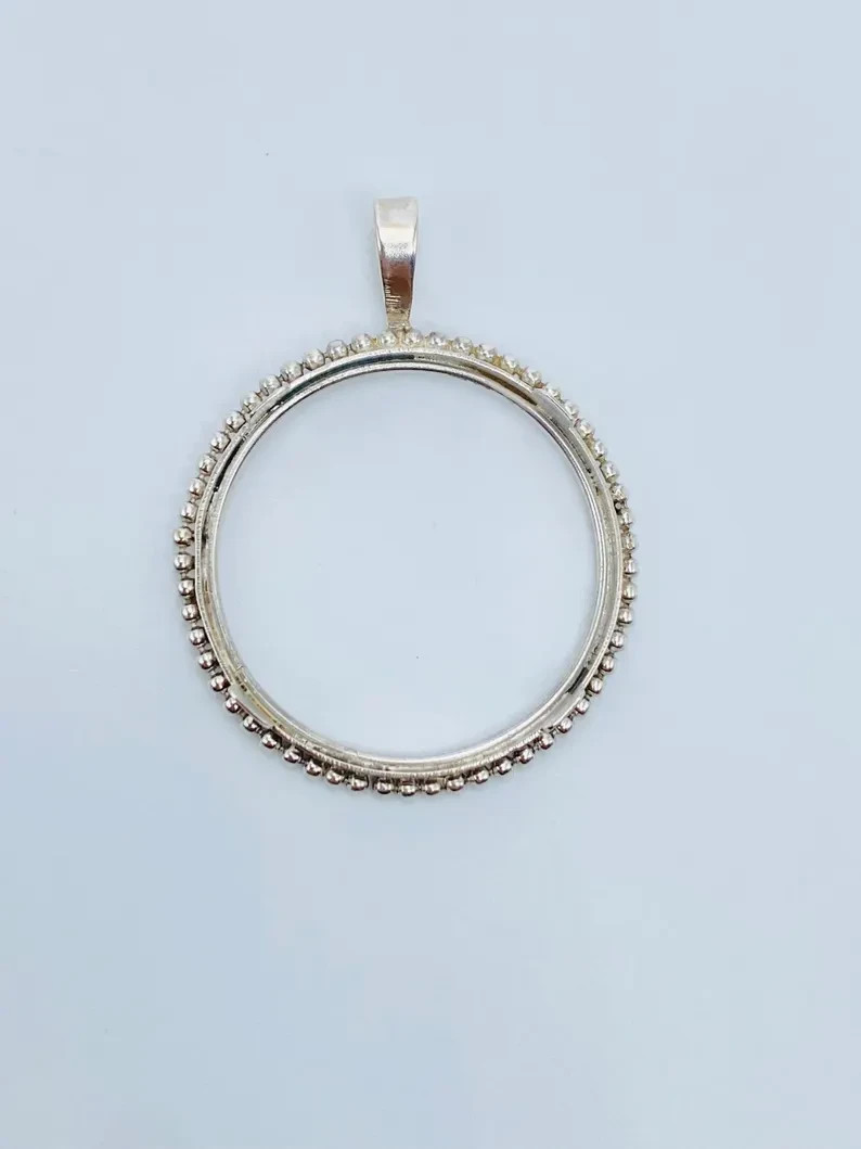 Coin Bezel One Ounce Silver Panda 37mm Sterling Silver Soldered Bail pendant