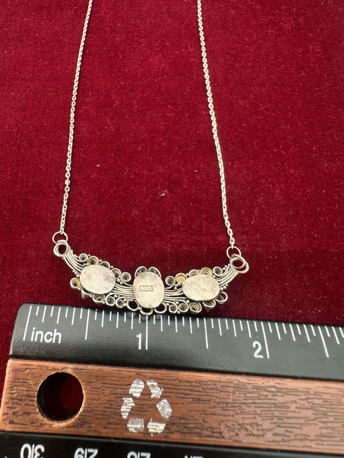 Natural Opal Necklace 17″ in Sterling Silver V Necklace