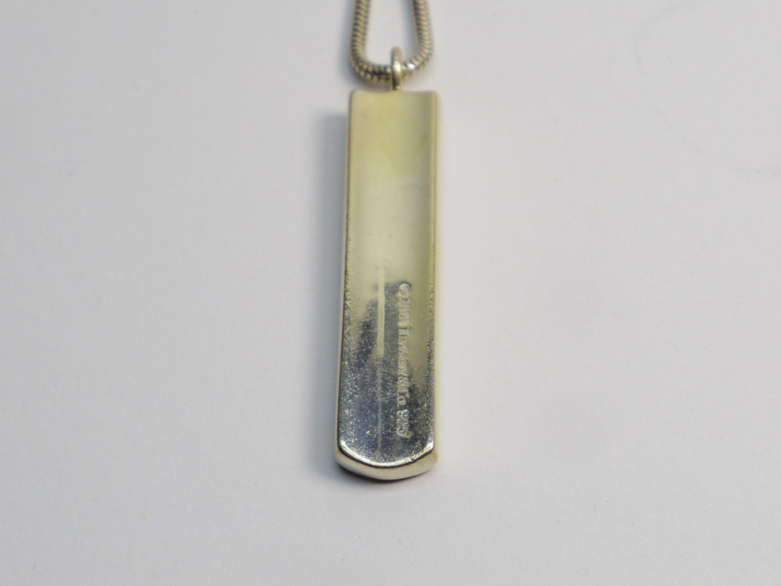 TIFFANY & Co. 1837 Bar Plate Pendant Necklace Chain Silver SV925 excellent