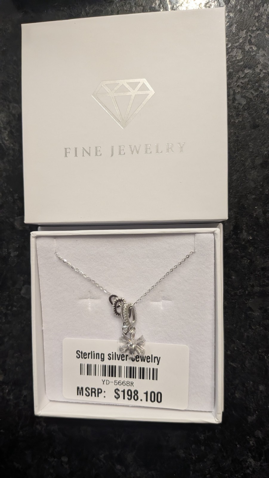 Sterling Silver 925 Pendant Necklace w/ Cable Chain, Solid S925 / 0.06mm×9″L