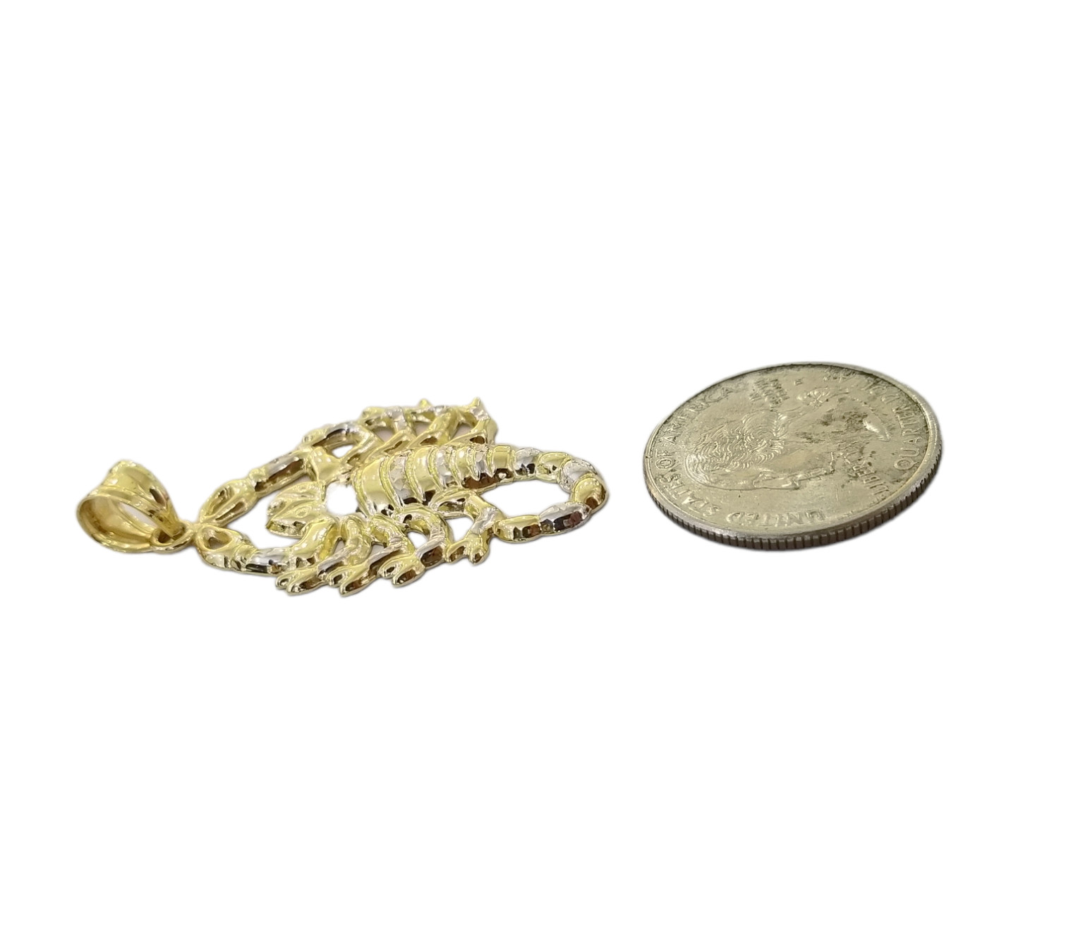 10K Yellow Gold Scorpion Charm Pendant Zodiac Sign Real 10k On Sale Free Shippin