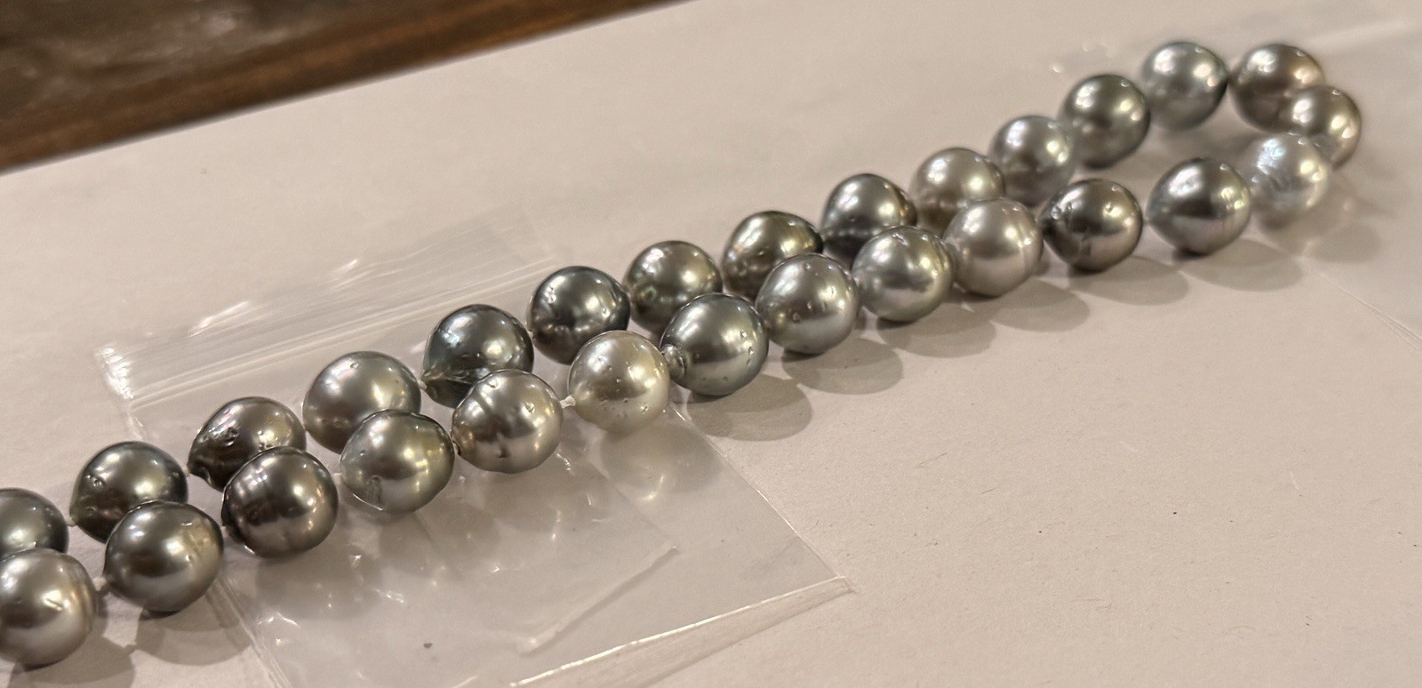 Large Tahitian Pearl Necklace 10.6-11.2mm 18″ Silver Seawater Pearls NEW