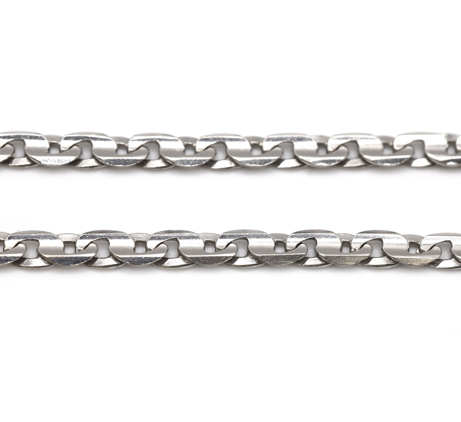 Anchor Mariner Link Chain 18K White Gold Men’s Unisex Necklace 35.2G 23.5”