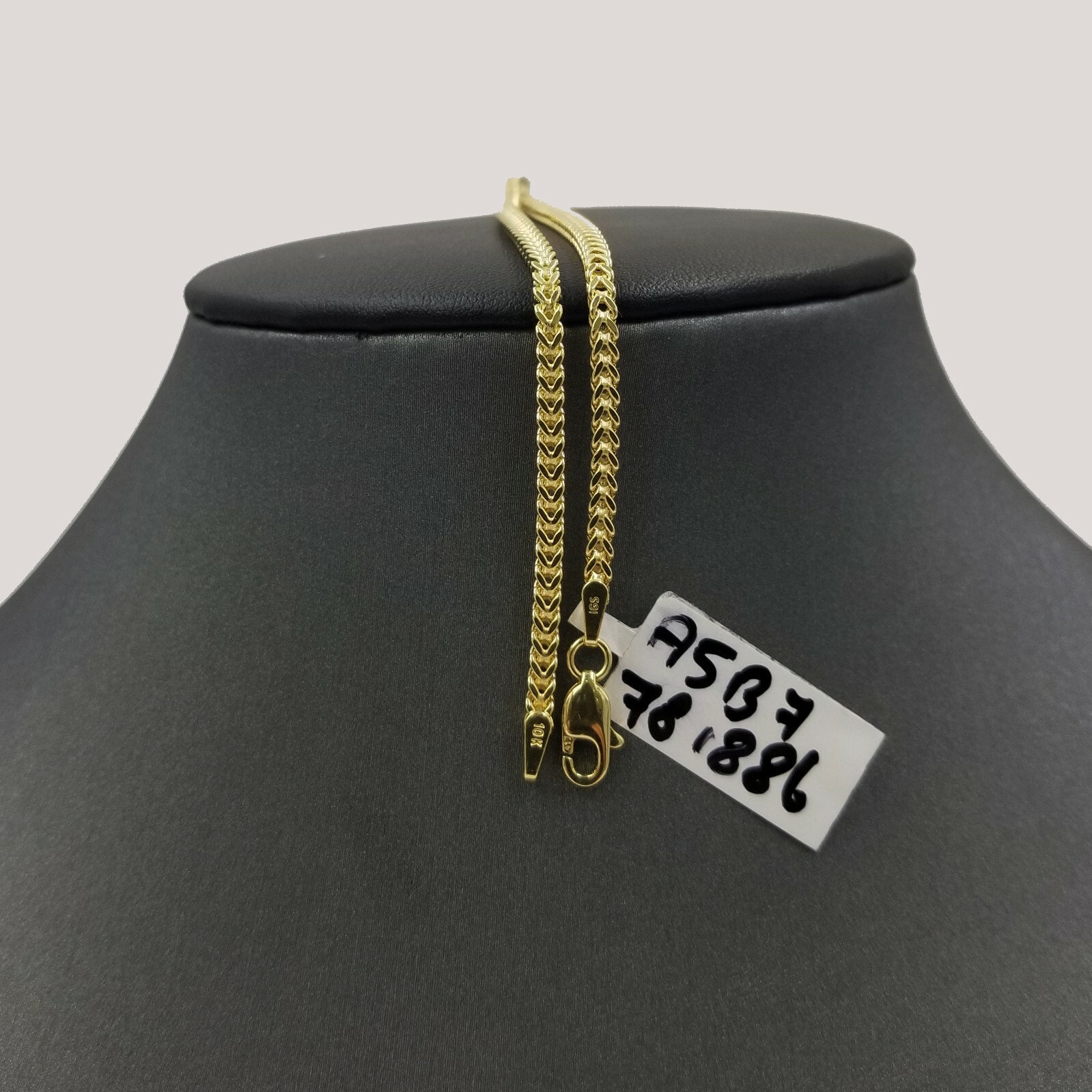 10k Pure Yellow Gold Franco Style Chain Necklace Lobster Clasp 20″ 2.5mm