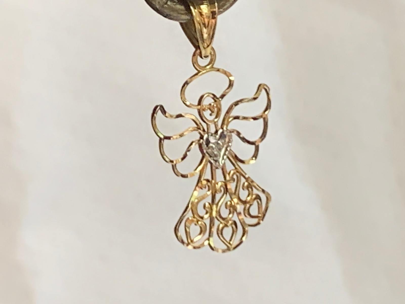 14K Yellow & White Gold Angel Charm .61g Fine Jewelry Michael Anthony Pendant